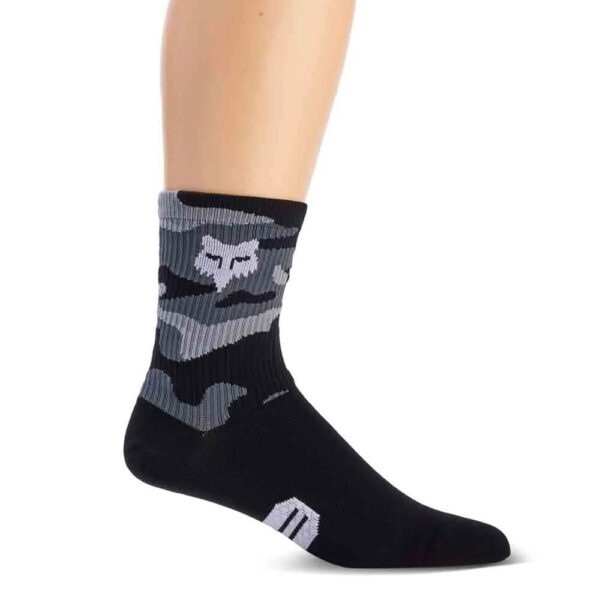 Fox Ranger Sock with 6" rise in Grey and Black Camo at Performance Bicycle Australia