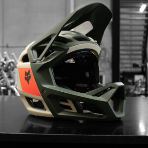 Fox Proframe full face MTB helmet in Nuf dark sage from Performance Bicycle Australia, buy online or in our Melbourne store.